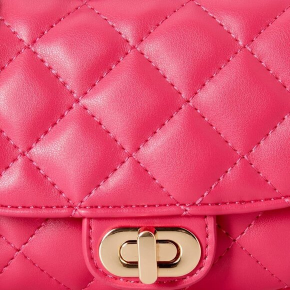 Women's Pink Polyester Willow Adjustable Strap With Chain Belt Crossbody Bag - Picture 4 of 6